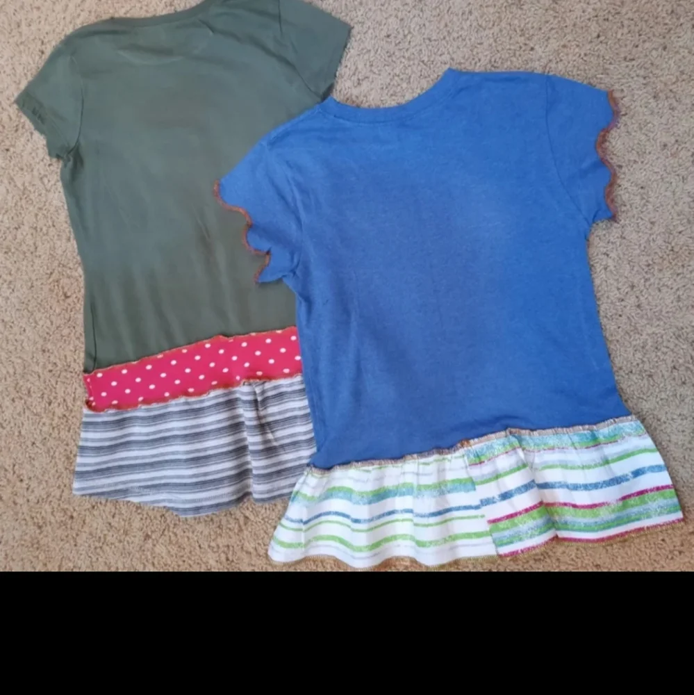Lot 2 upcycled artsy tunics girls 12 Mario & tattoo